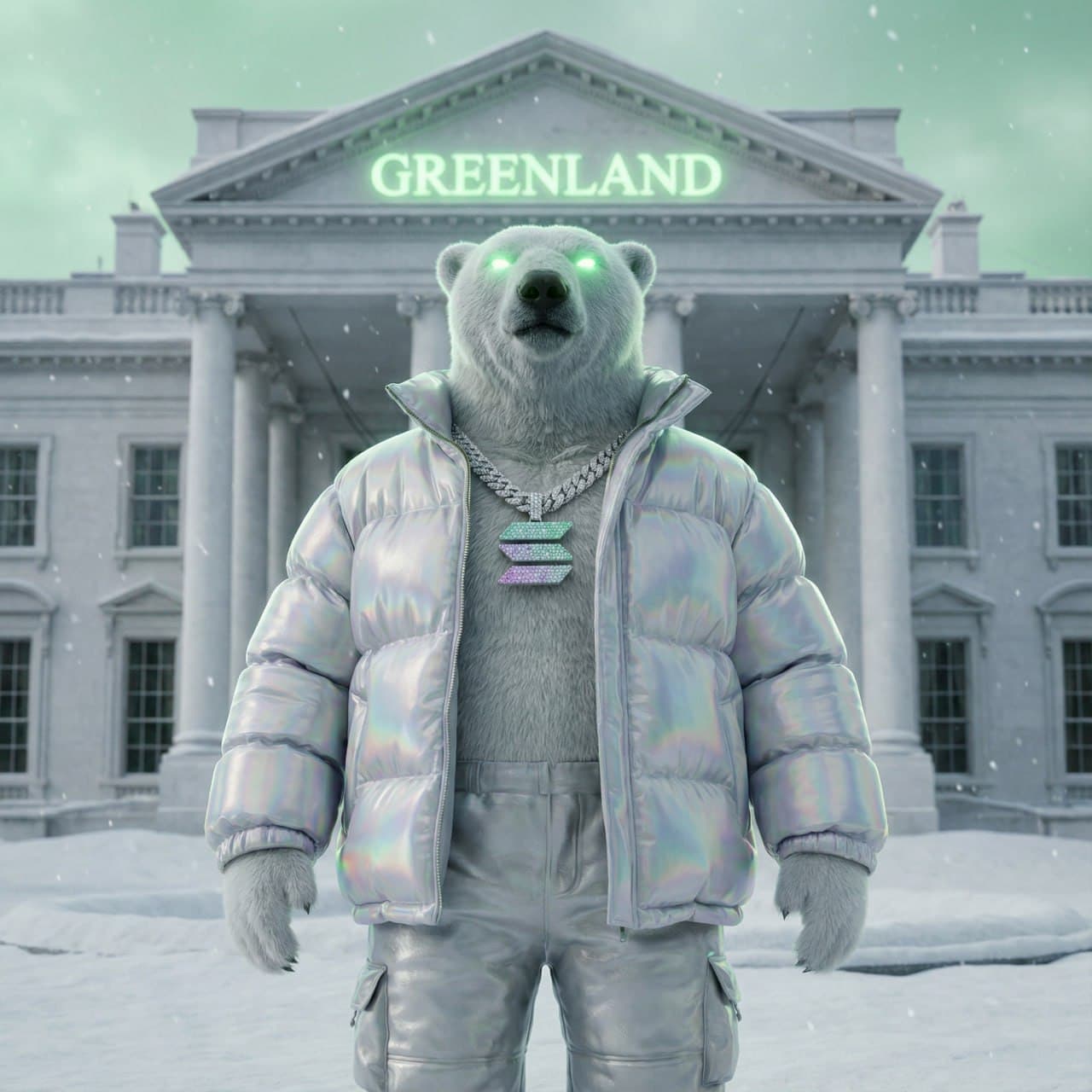 Bullish Polar Bear Mascot